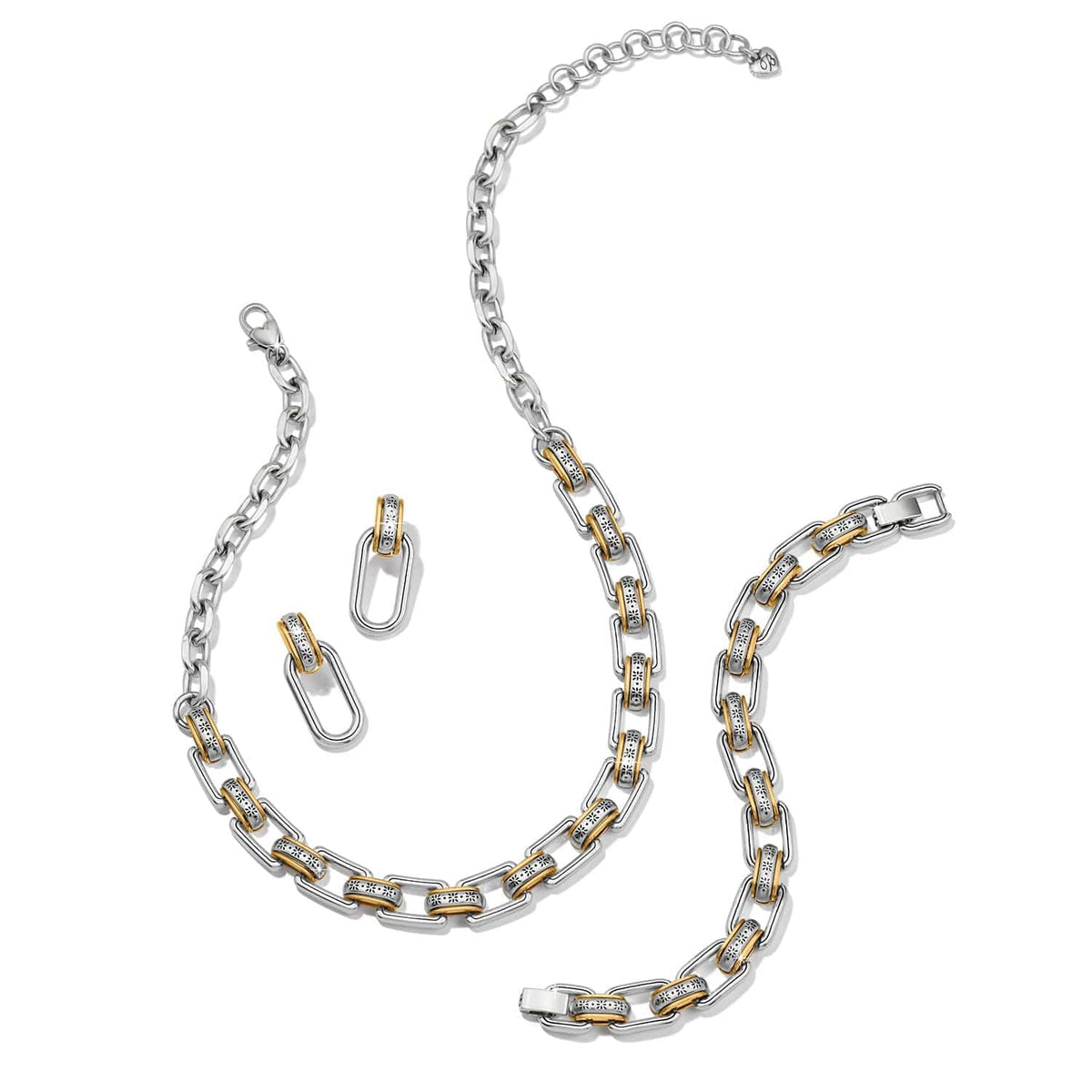 Mosaic Two Tone Links Necklace by Brighton