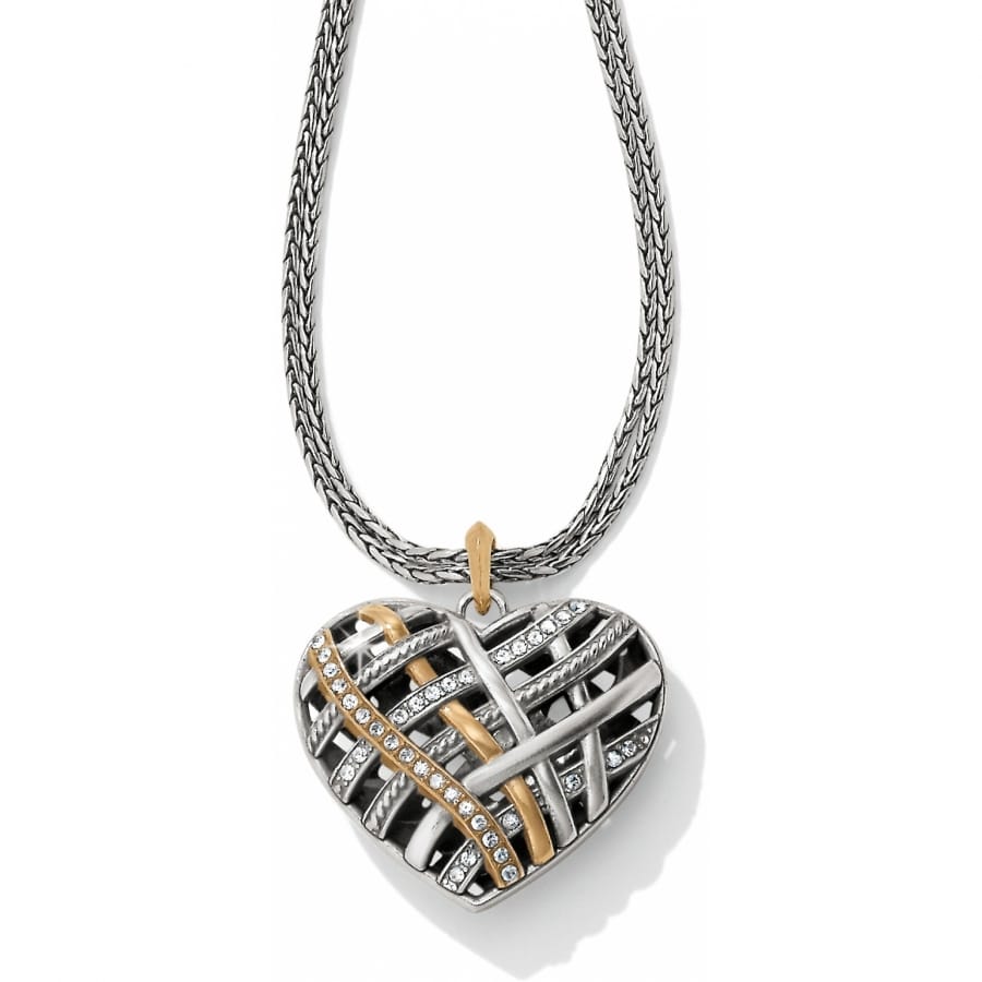 Neptune's Rings Convertible Reversible Heart Necklace — Silver