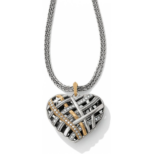 Neptune's Rings Convertible Reversible Heart Necklace — Silver