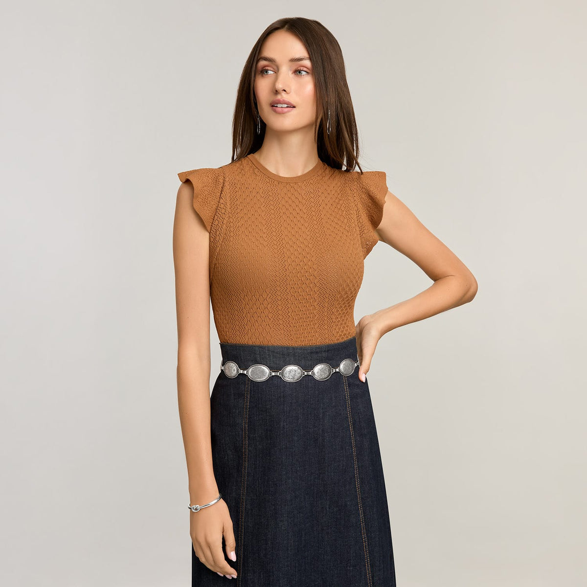 Nicole Concho Link Belt — Silver