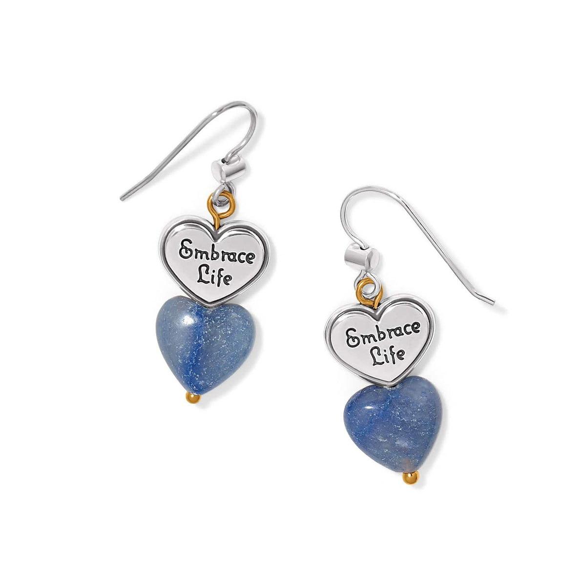 One Heart Duo Heart French Wire Earrings by Brighton