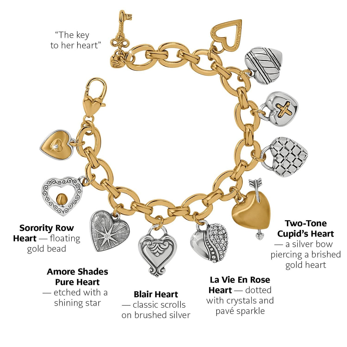 One Heart Large Charm Bracelet by Brighton