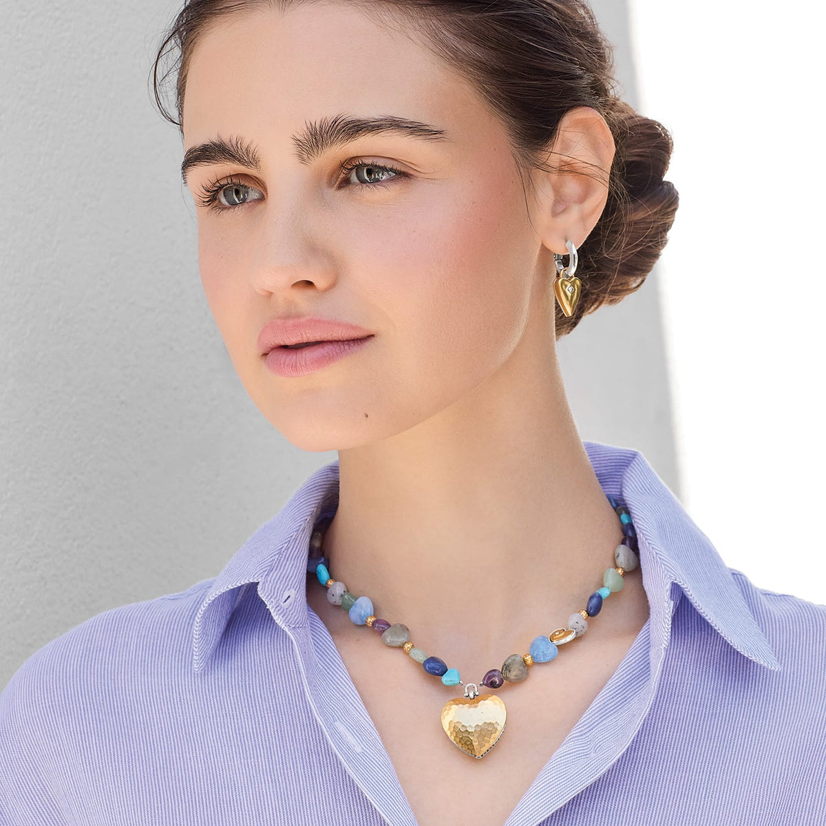 One Heart Multi Heart Bead Necklace by Brighton