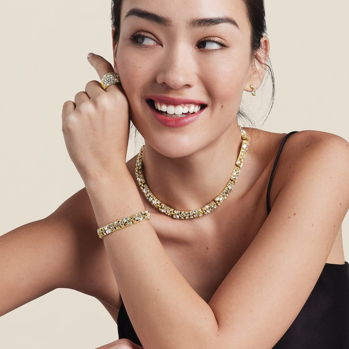 One Love Golden Petite Post Drop Earrings by Brighton