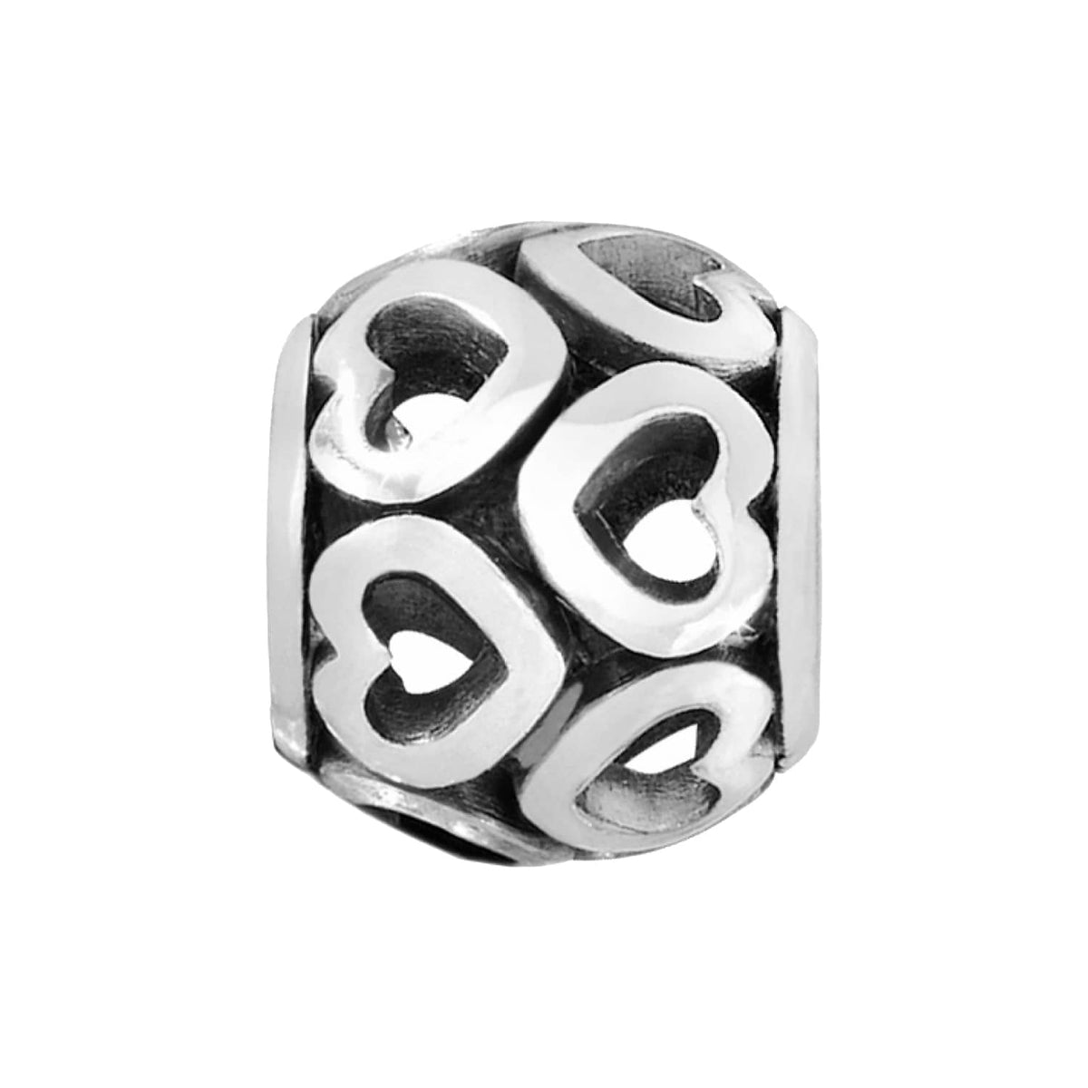 Open Heart Bead — Silver