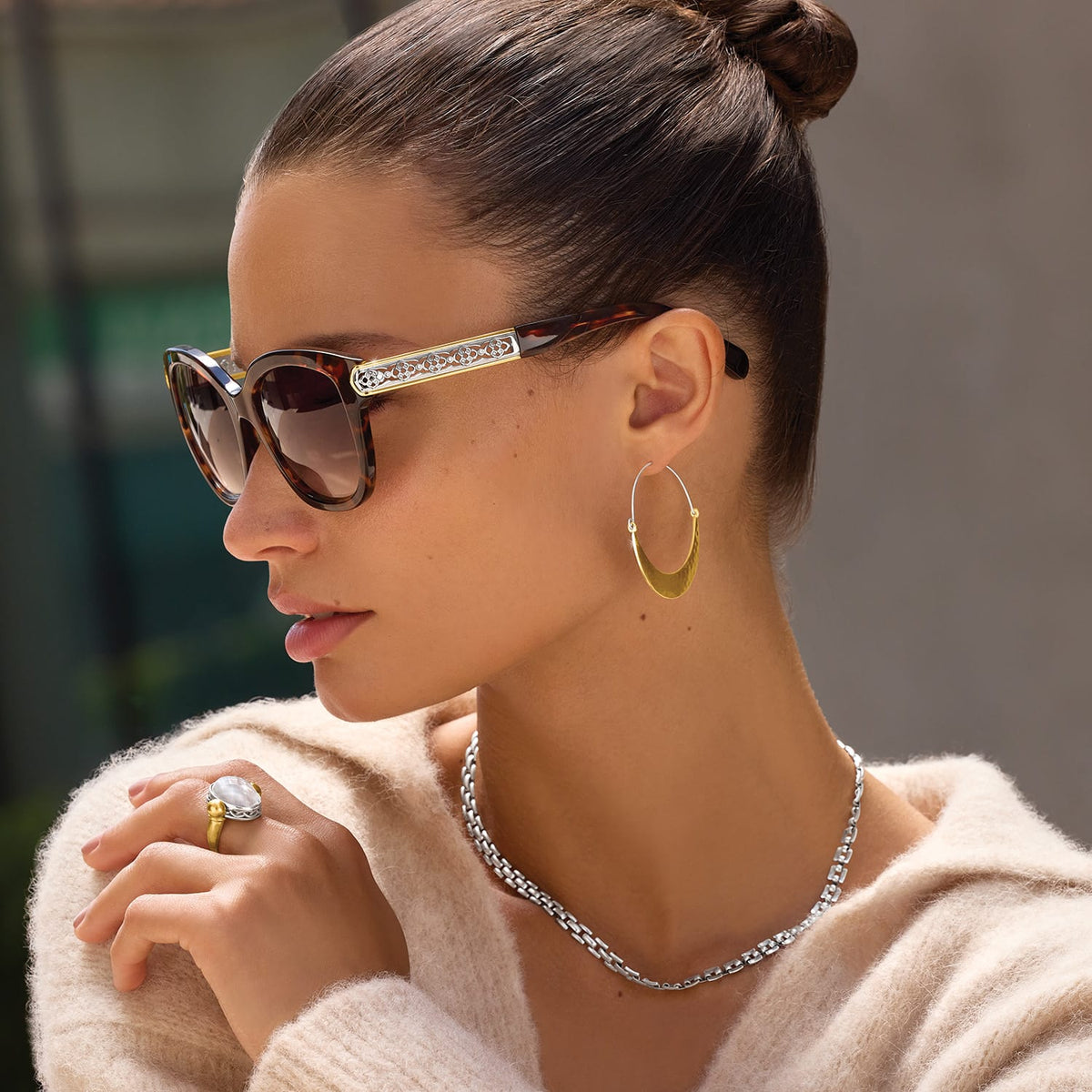 Palm Canyon Large Hoop Earrings by Brighton