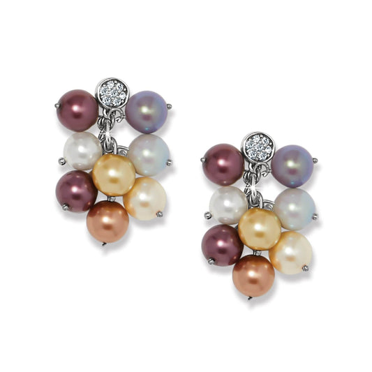 Pearl-icious Multi Post Drop Earrings — Silver-Multi