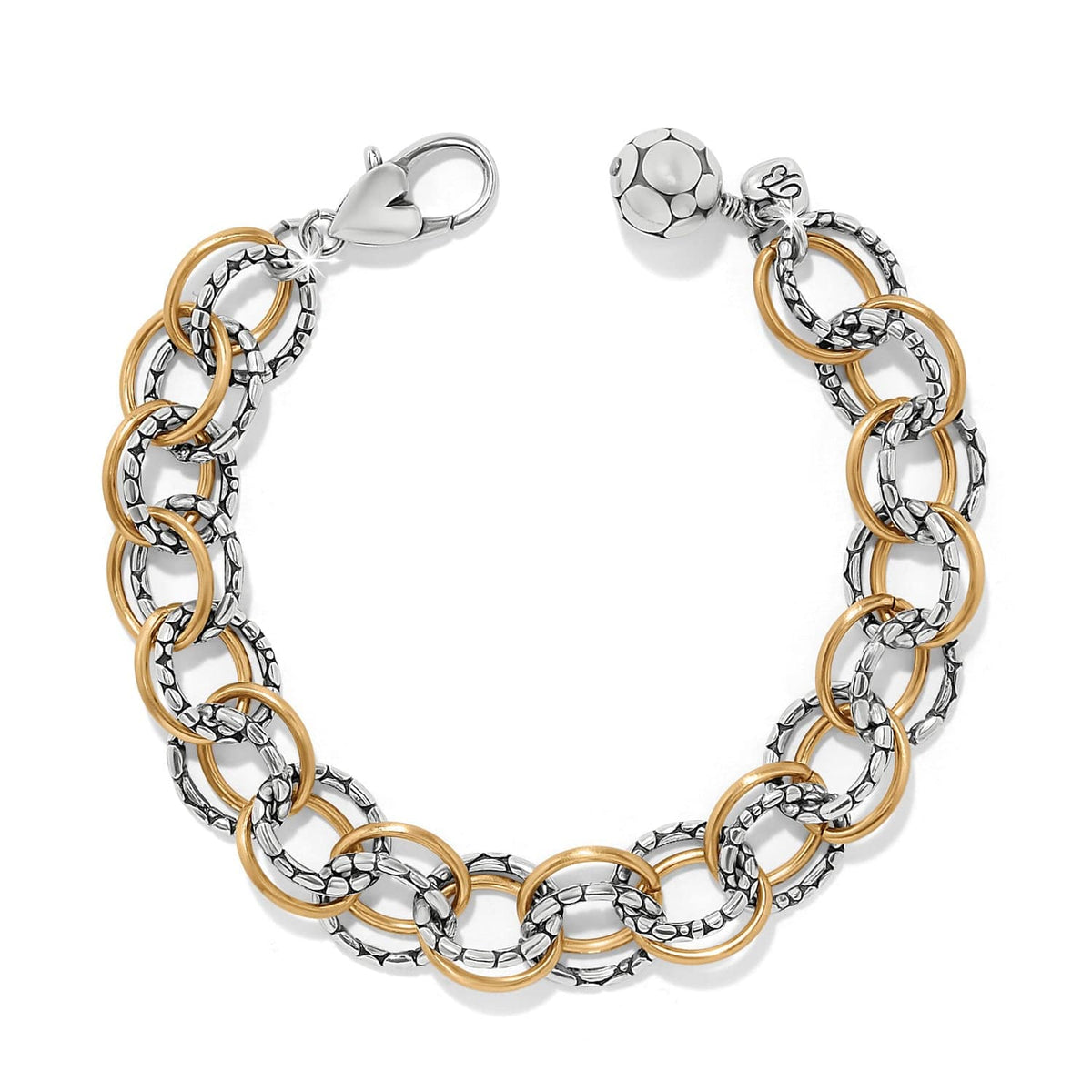 Pebble Link Two Tone Bracelet — Silver-Gold