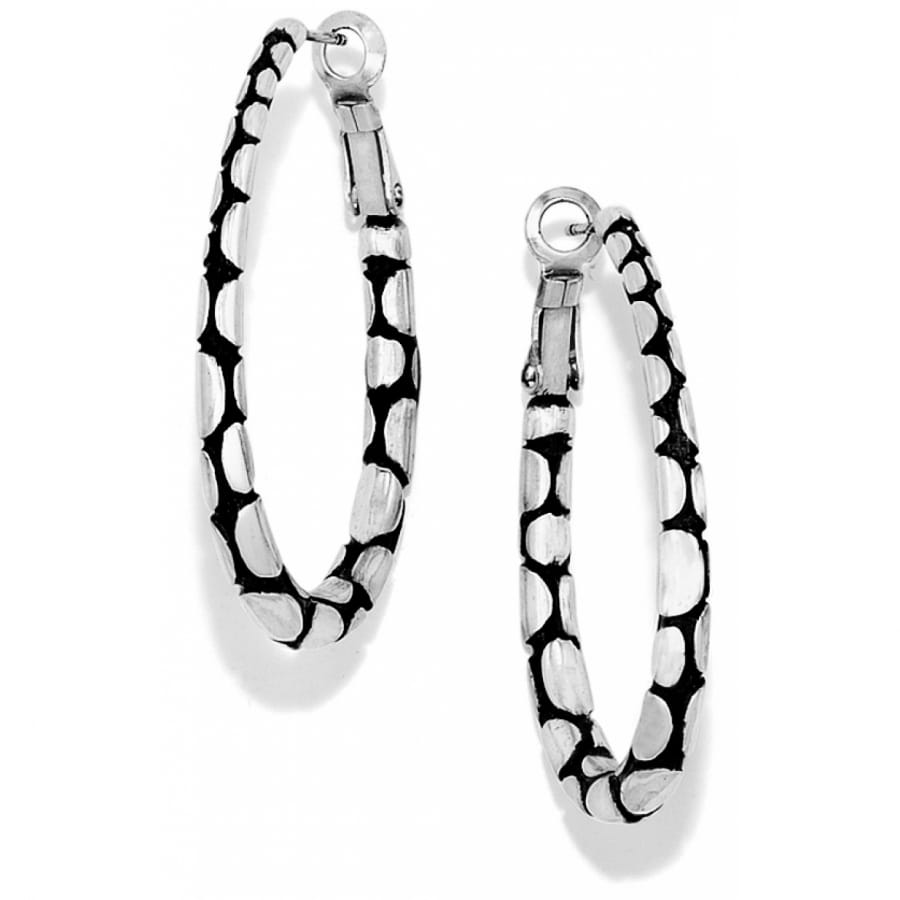 Pebble Oval Hoop Earrings — Silver