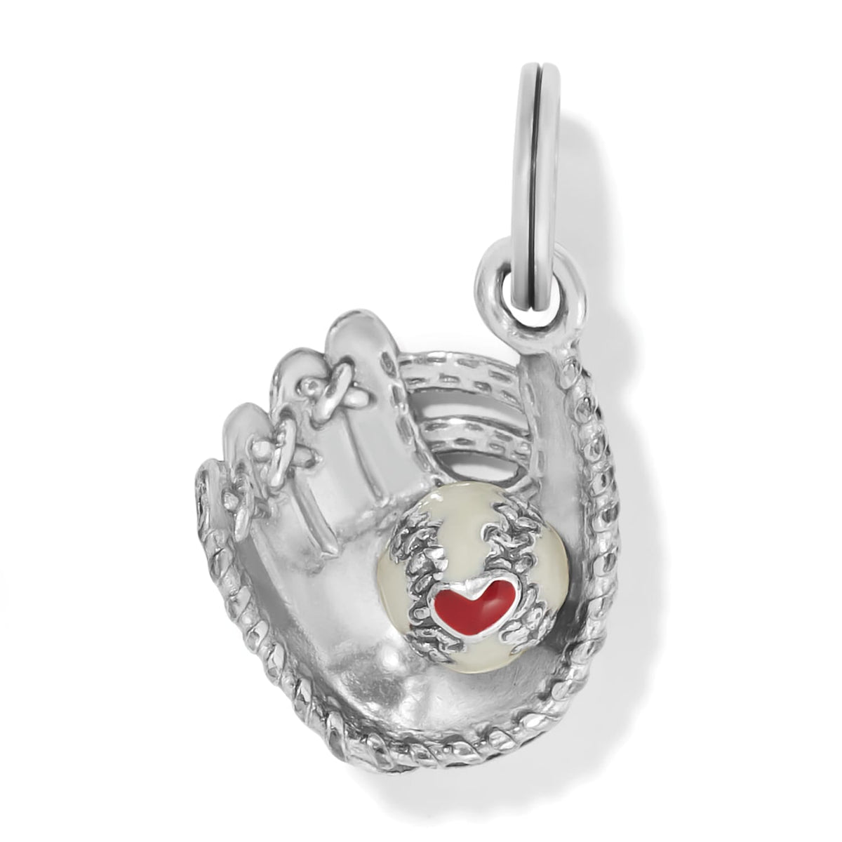 Play Ball Charm — Silver-Whtie