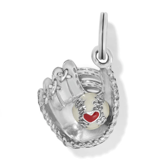Play Ball Charm — Silver-Whtie