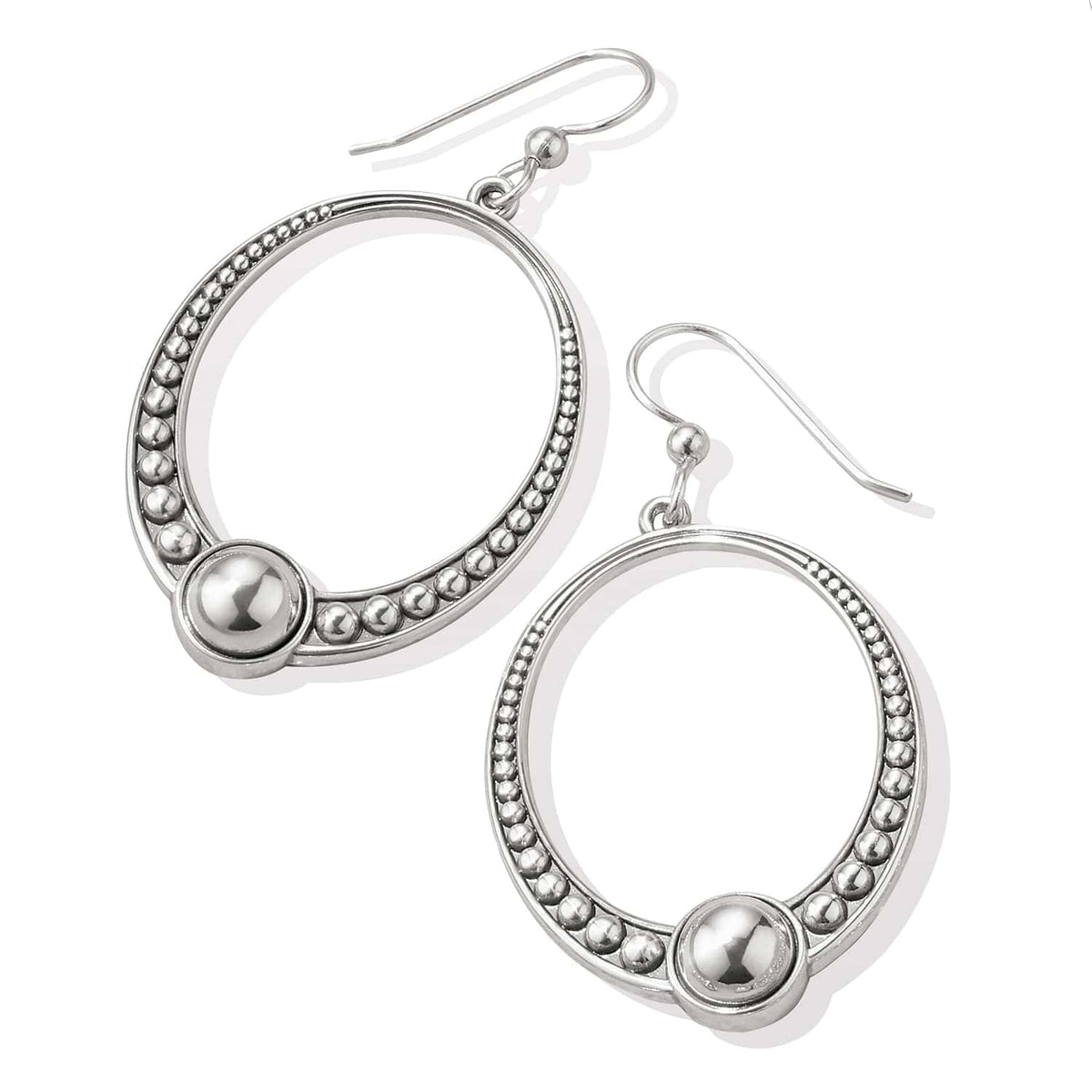 Pretty Tough Oval French Wire Earrings — Silver