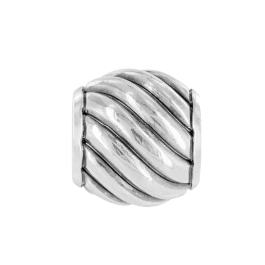Rope & Roll Bead — Silver