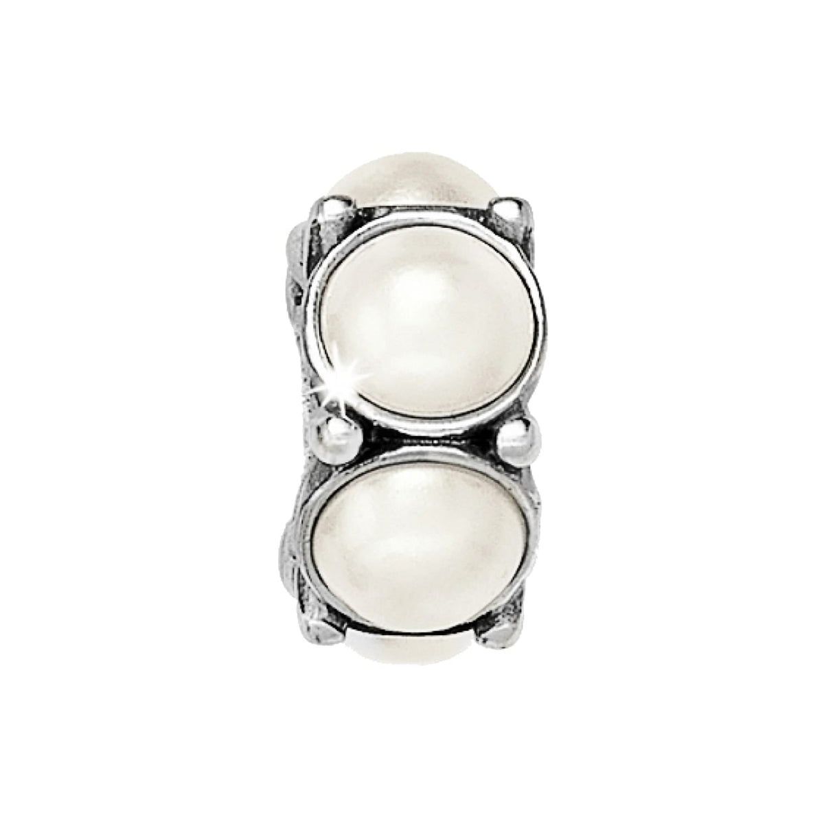 Roundabout Bead — Silver-Pearl