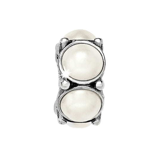 Roundabout Bead — Silver-Pearl