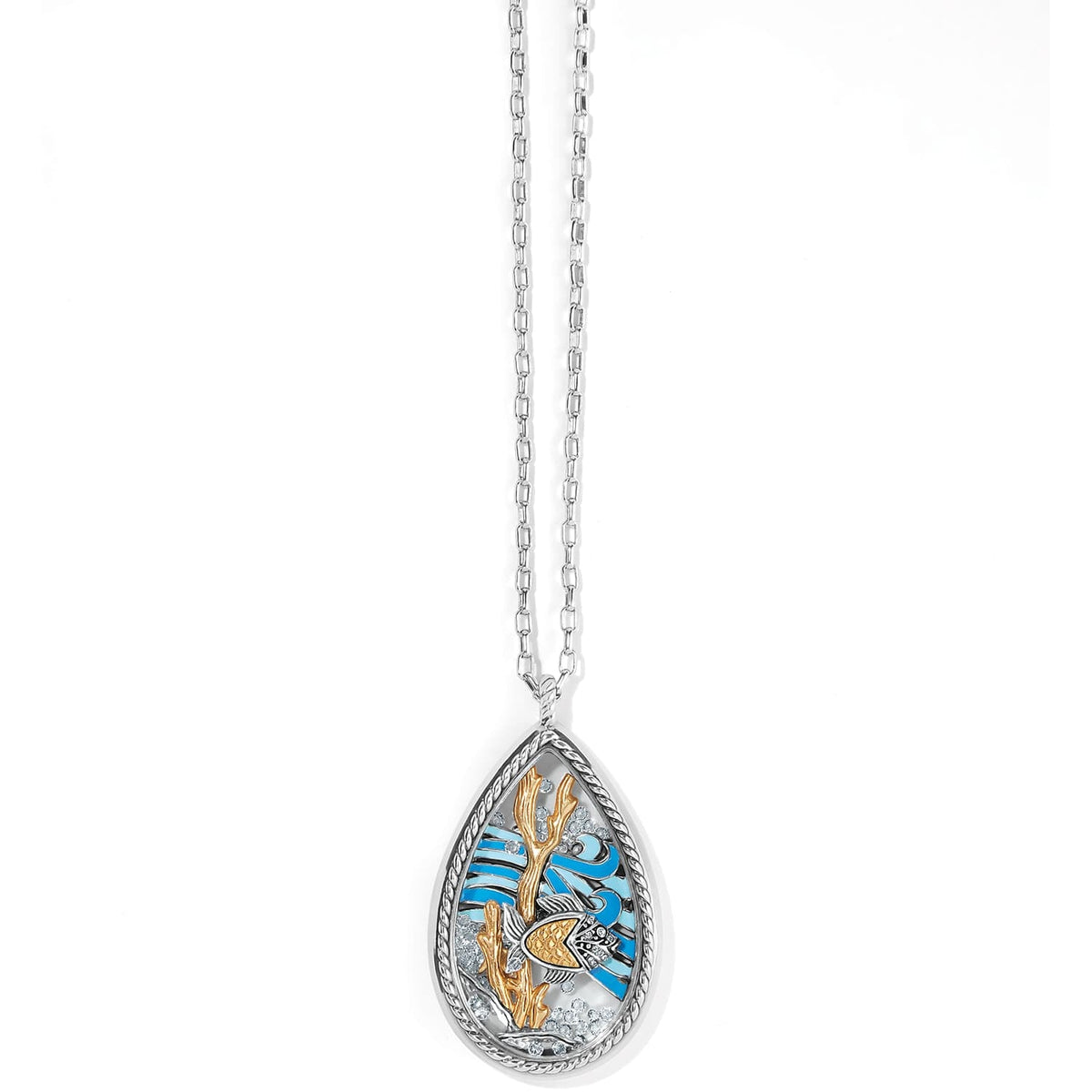 Sea Current Convertible Shaker Necklace — Silver-Blue