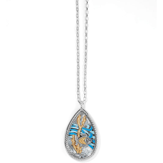 Sea Current Convertible Shaker Necklace — Silver-Blue