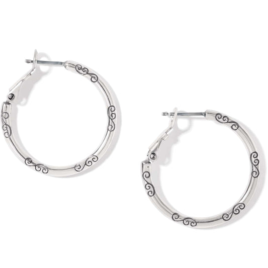 Small Hoop Charm Earrings — Silver