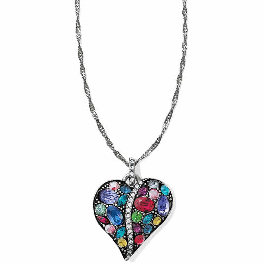 Trust Your Journey Heart Necklace — Silver-Multi