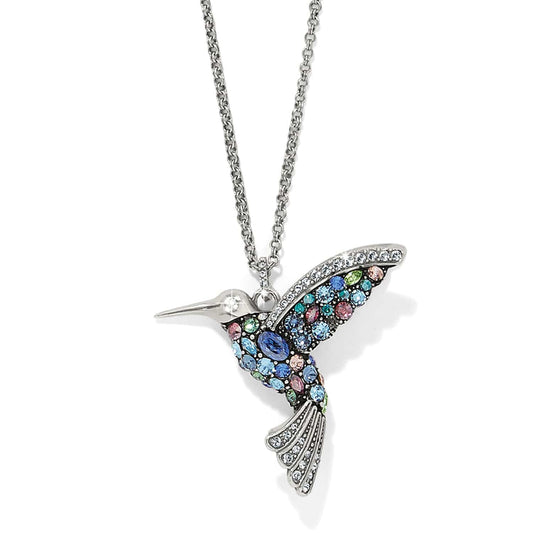 Trust Your Journey Hummingbird Necklace — Silver-Blues