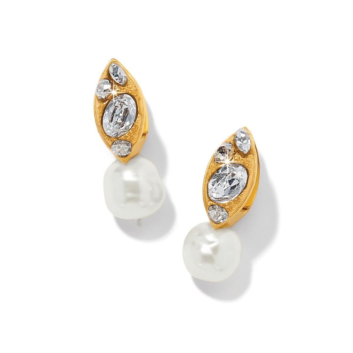 Trust Your Journey Pearl Drop Earrings — Gold-Pearl