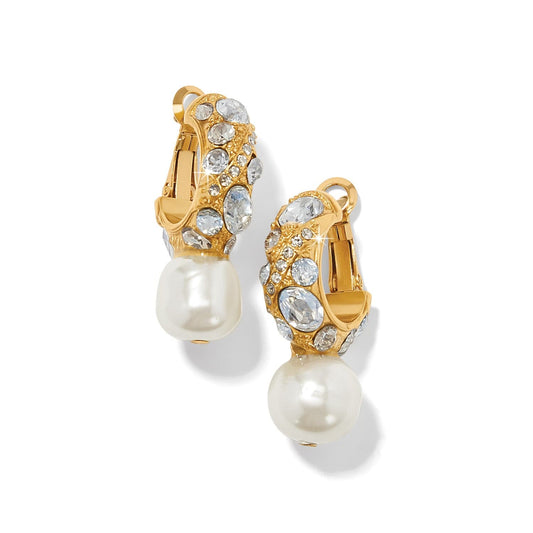 Trust Your Journey Pearl Hoop Earrings — Gold-Pearl