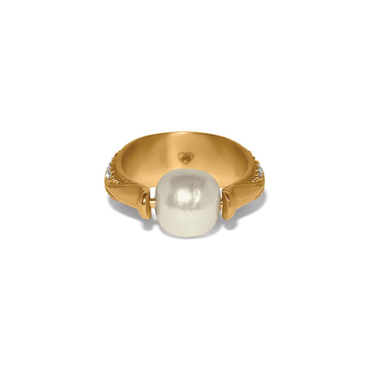 Trust Your Journey Pearl Ring — Gold-Pearl