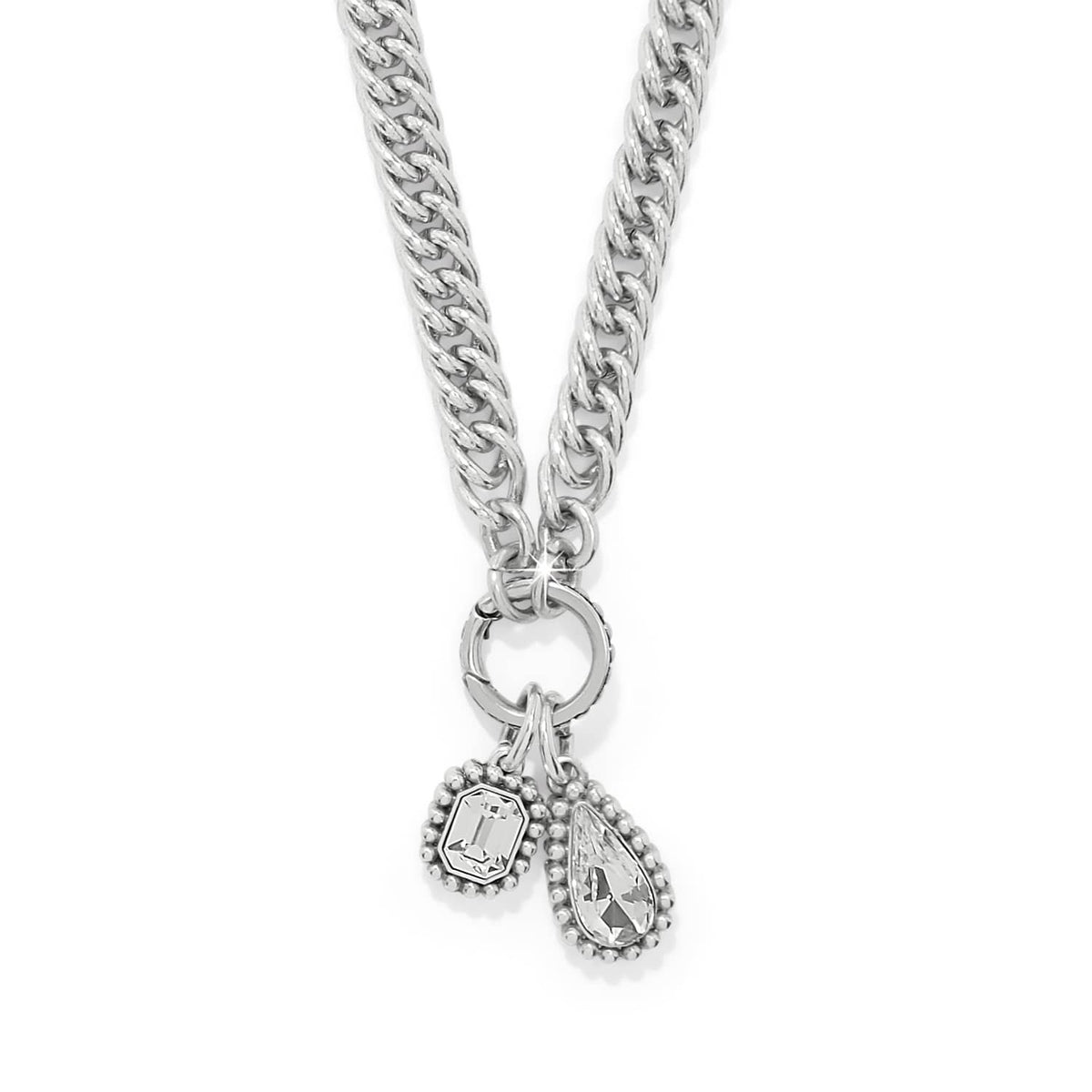 Twinkle Luxe Charm Link Necklace — Silver