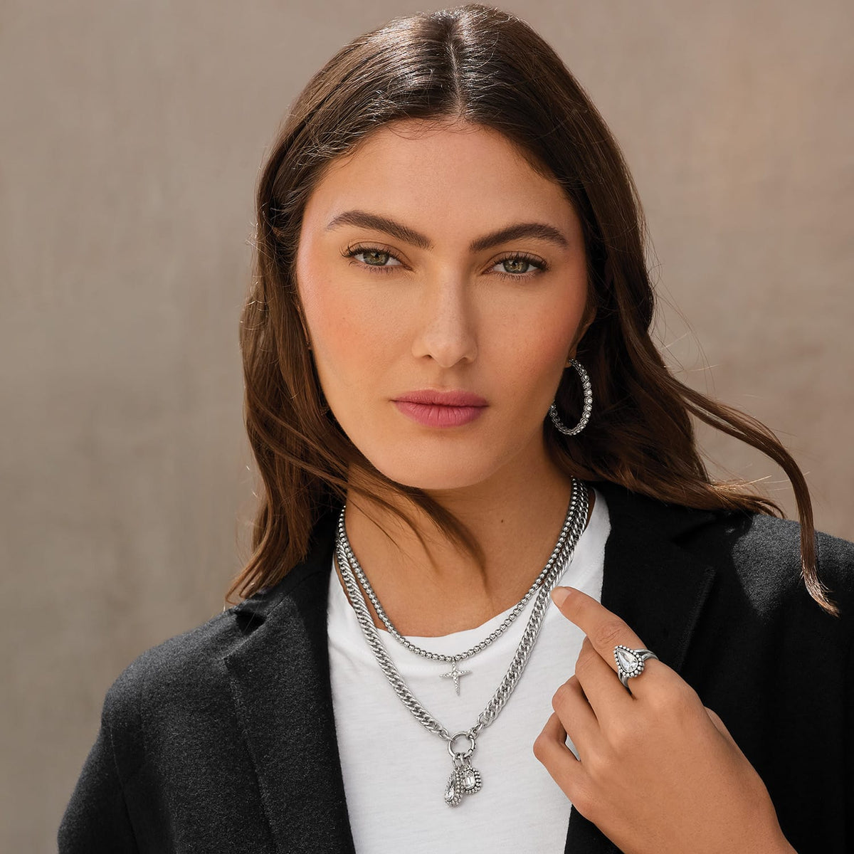 Twinkle Luxe Charm Link Necklace by Brighton