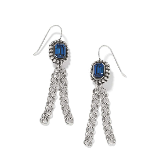 Twinkle Luxe Tassel French Wire Earrings — Silver-Blue