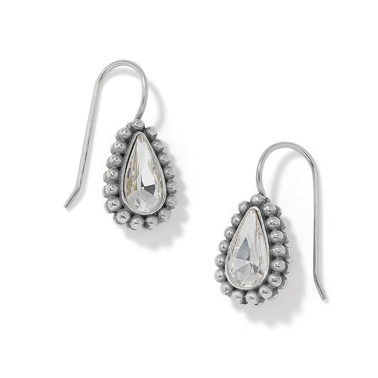 Twinkle Luxe Teardrop French Wire Earrings — Silver