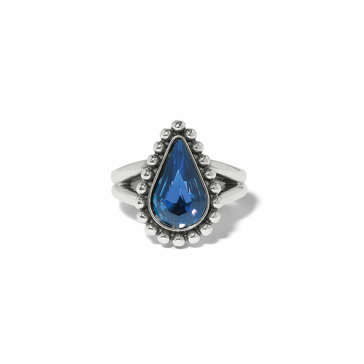 Twinkle Luxe Teardrop Ring — Silver-Blue