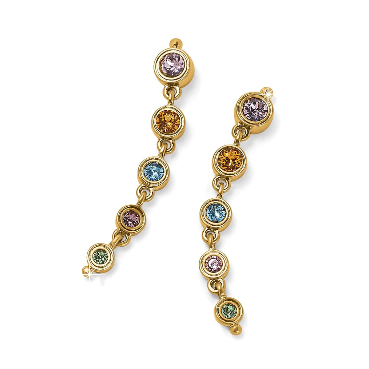 Twinkle Mod Post Drop Earrings — Gold-Multi