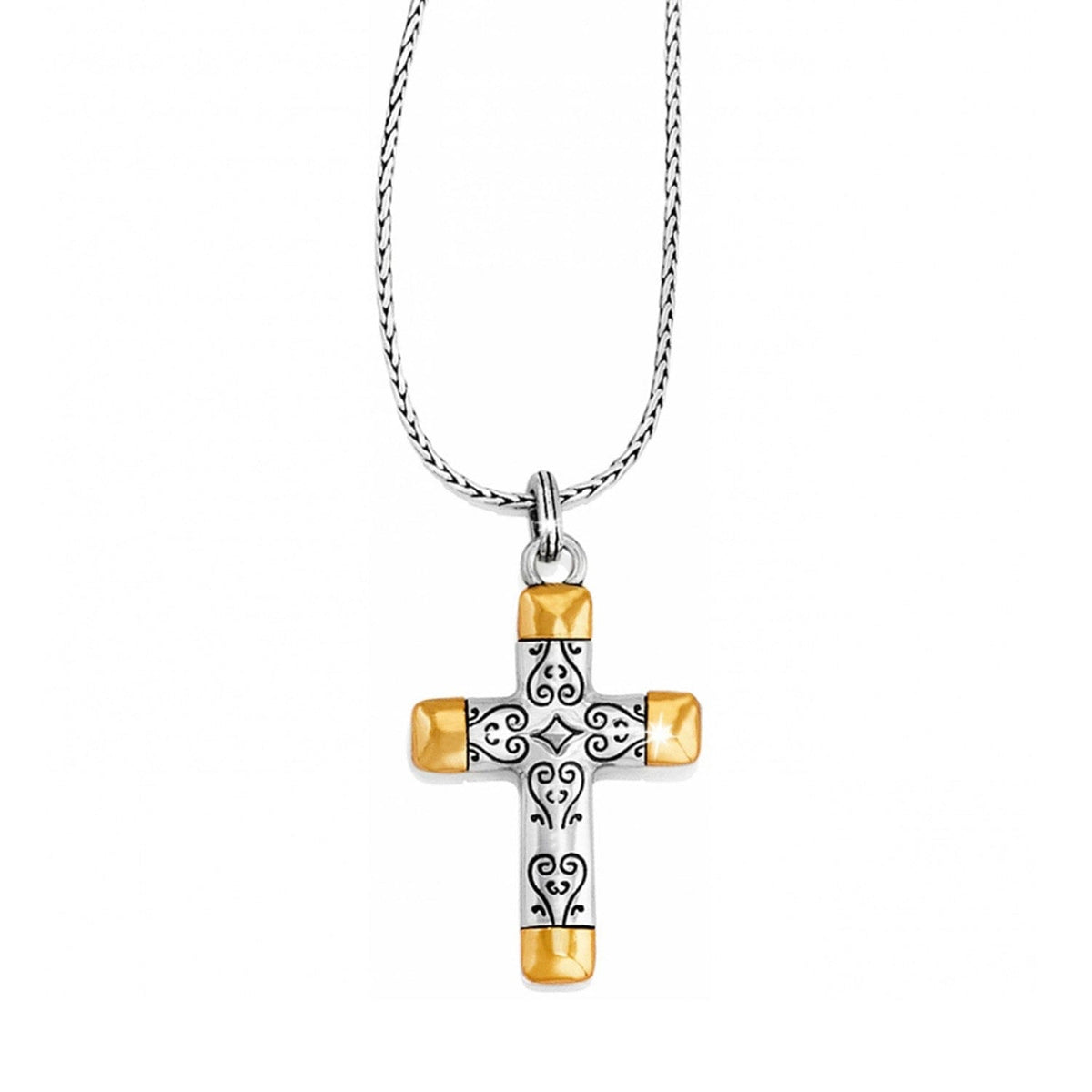 Venezia Cross Reversible Necklace — Silver-Gold