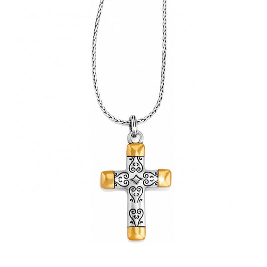 Venezia Cross Reversible Necklace — Silver-Gold
